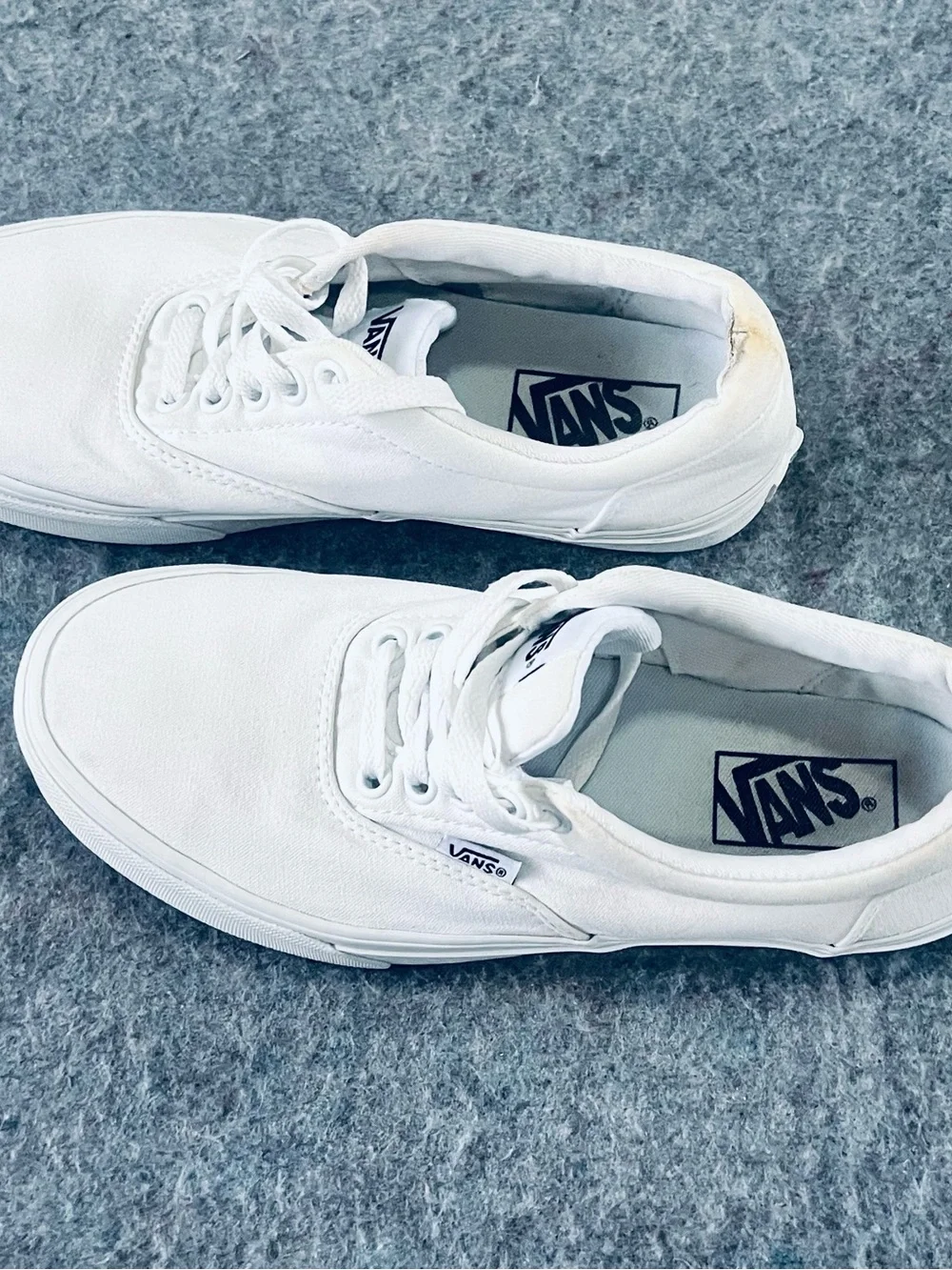Vans White Canvas Boat Shoes